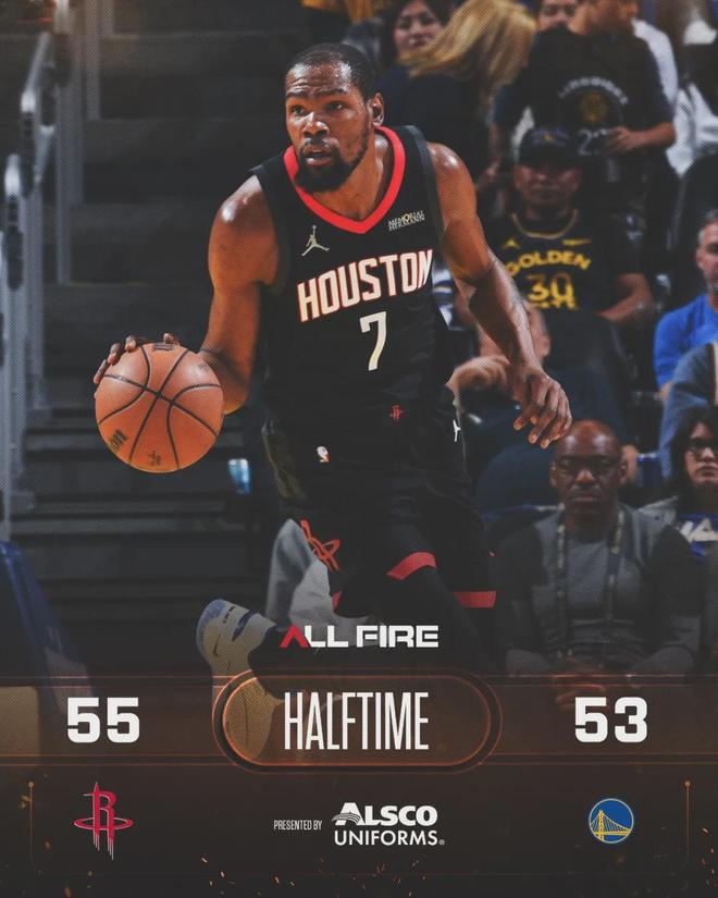 库里复出率队狂追15分 火箭准绝杀杜兰特首秀